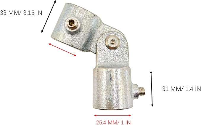 2 Pcs Single Swivel Socket, Adjustable Structural Pipe Fittings 1 Inch OD Steel - Image 3