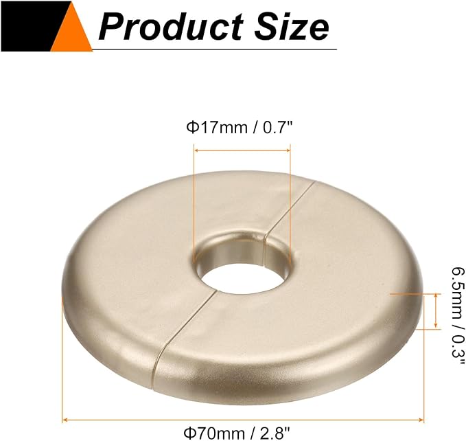 HARFINGTON 2pcs Wall Split Flange 17mm/0.7" Self-Adhesive Plumbing Cover Plates - Image 2