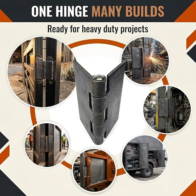 Heavy Duty Gate Hinges 4" x 4", 2 Pairs Weldable Hinges | 5/32" Thick Steel - Image 8