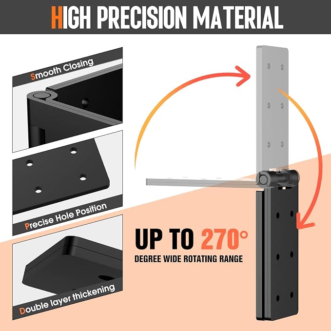 Heavy Duty Wood Door Hinges, 270° Gate Hinges - Image 3