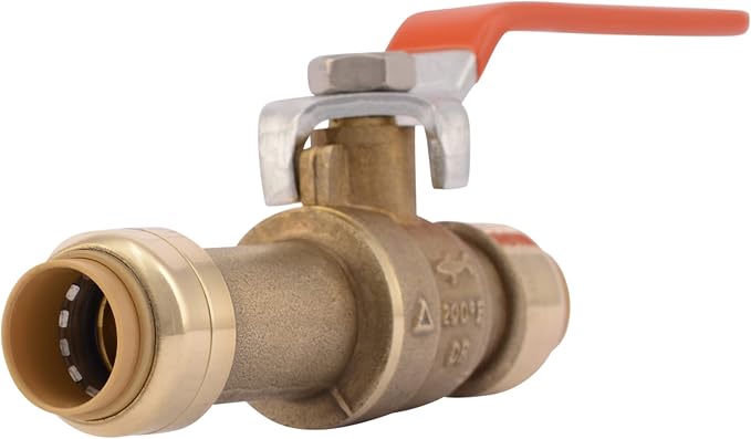 SharkBite 1/2 Inch Slip Ball Valve, Push to Connect Brass Plumbing Fitting by SharkBite