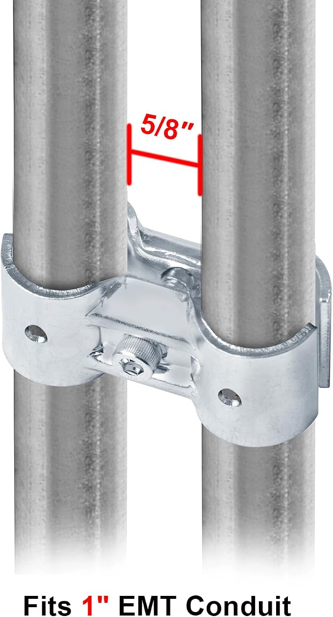 8 Sets 1" EMT Conduit Connectors Double Port Parallel Pipe Clamp | - Image 2