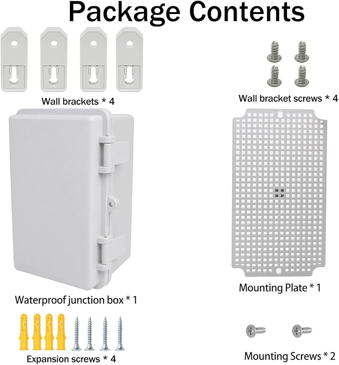 Junction Box, Hinged Grey Cover IP67 Waterproof ABS Project Box - Image 6