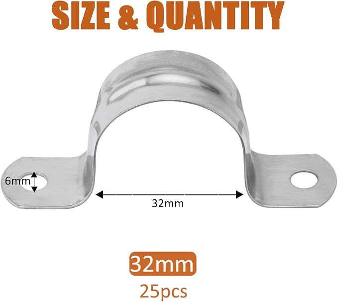 ISPINNER 25pcs M32 Stainless Steel Rigid Pipe Strap - Image 2