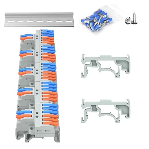 5Pcs Lever Wire Connectors, 2 in 6 Out, 4-2.5 mm² | 4-2.5 mm² Quick Wiring DIN by GUETNEU