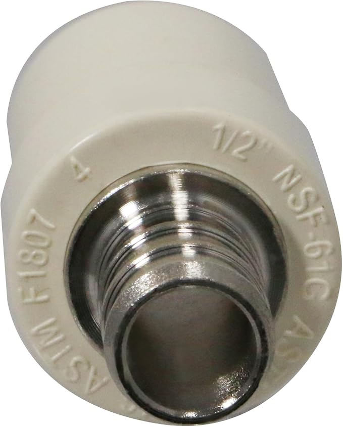 5 Pack XFITTING 1/2" Pex CPVC Adapter, 1/2" Pex CPVC Coupling - Image 3