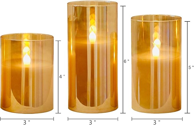 GenSwin Glass Flameless Led Candles Battery Operated - Image 6
