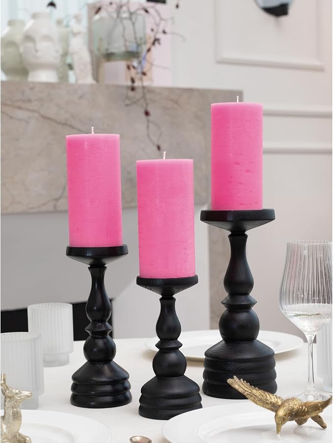 3x6 Pink Pillar Candles Set of 3 - Image 4