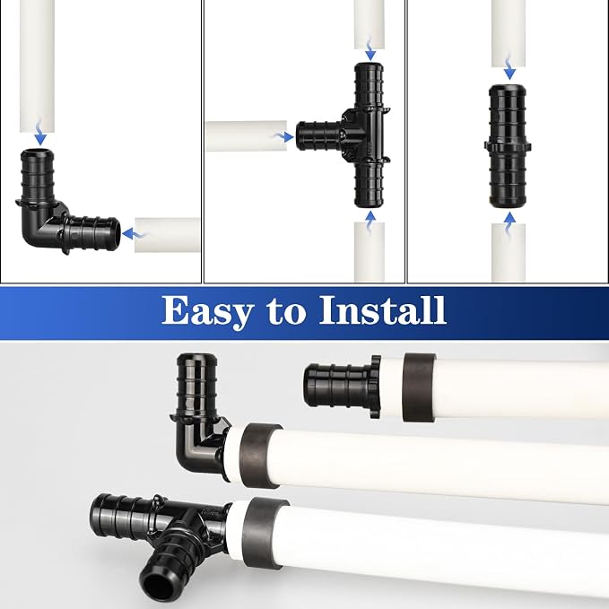 30pcs 1/2" Poly PPSU Barb Crimp PEX Fitting Combo, No Lead | 10pcs Each Elbows - Image 5