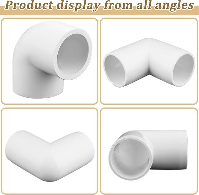 20-Pack 1/2" 90 Degree Elbow PVC Fittings, Furniture Grade Pipe Fittings 90 - Image 7