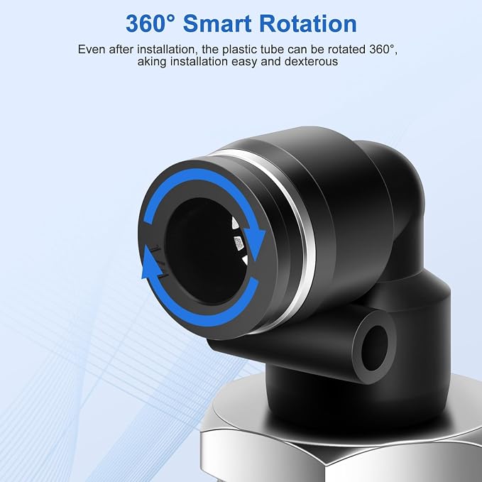 CNAODUN 12 Pcs Push to Connect Fittings 1/4 Inch Tube OD x 1/2 Inch NPT Thread - Image 6