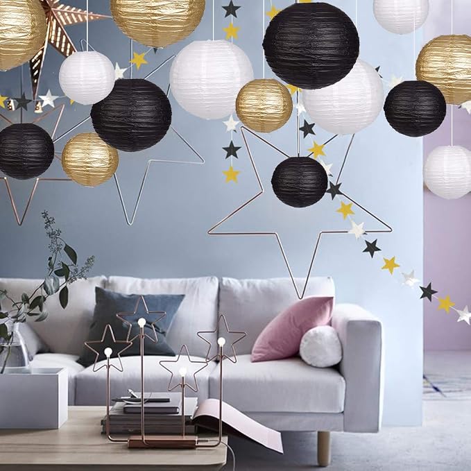 Paper Lanterns Decorative, Round Hanging Paper Lanterns Decorations - Image 5