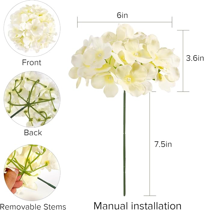 Auihiay 204Pcs Hydrangea Artificial Flowers Bulk, Artificial Hydrangea Flowers - Image 3
