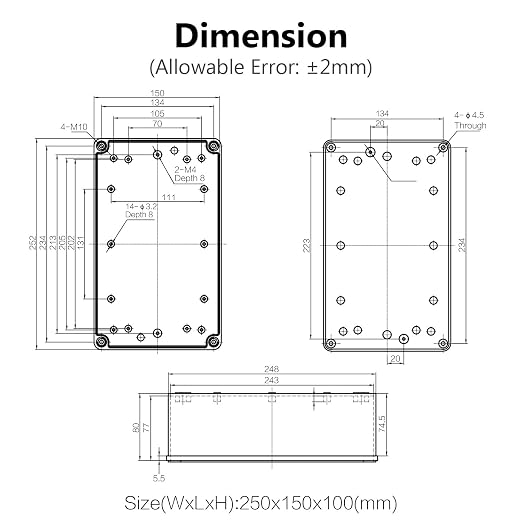 Junction Box IP67 Waterproof Dustproof ABS Plastic Project Box - Image 6