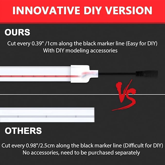 Lamomo Red Led Strip Lights 32.8Ft, 2 Roll Neon Rope Strip 0.39In/Cut, 12V Flex - Image 2