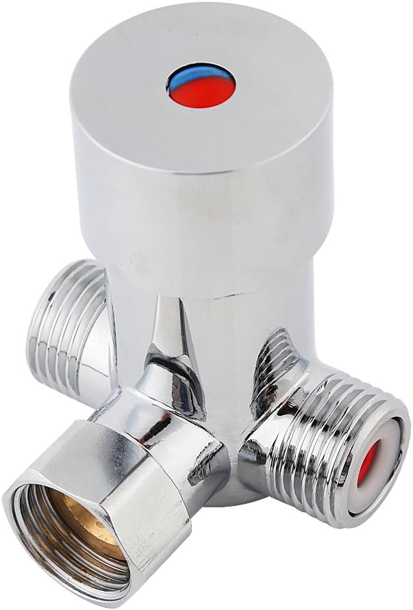 Thermostatic Mixing Valve G1/2 Hot Cold Water Mixer Valve Solid Brass Shower by YosooHealthGear