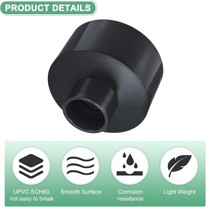 M METERXITY 1-Pack UPVC Reducer Pipe Fitting - Image 2