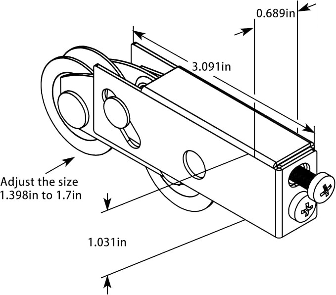 House Guard End Adjust Tandem Sliding Door Roller - Image 2