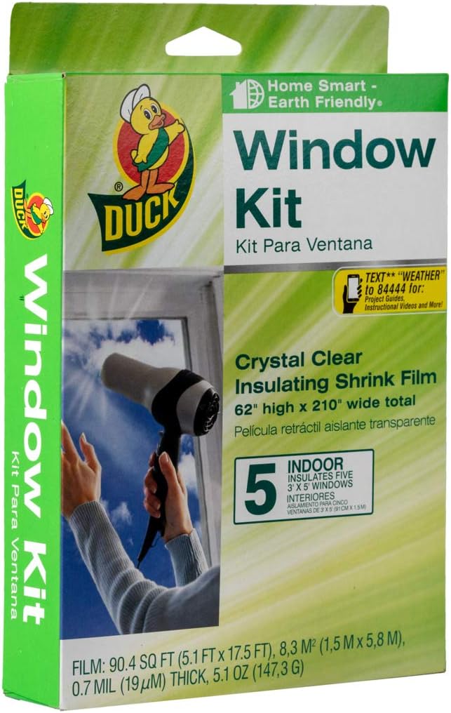 Duck Brand Indoor 5-Window Shrink Film Insulator Kit, 62-Inch x 210-Inch by DuckBrand