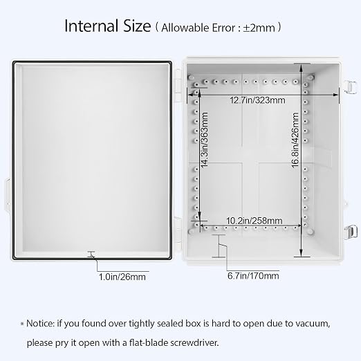 Electrical Box, IP67 Waterproof Hinged Cover Stainless Steel Latch Junction Box - Image 5