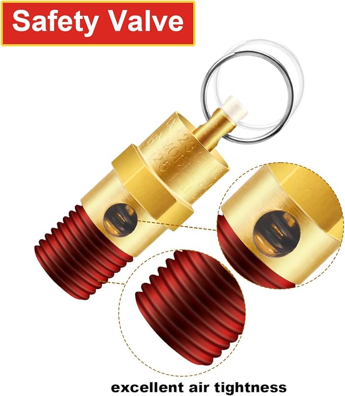 1/4'' NPT Male 125 PSI Air Compressor Pressure Relief Valve Brass | Safety - Image 3