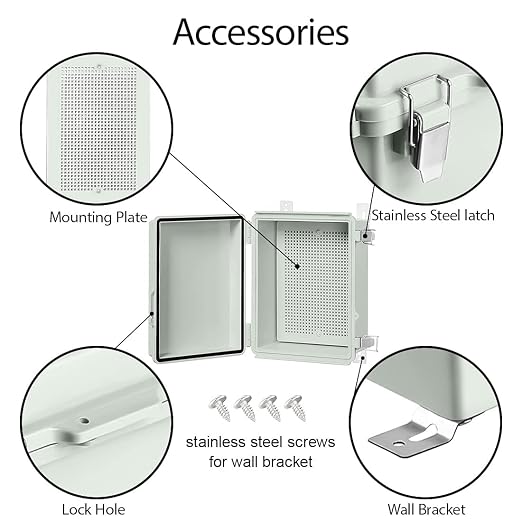 ABS Junction Box Hinged Cover Stainless Steel Latch IP67 Waterproof Plastic - Image 4