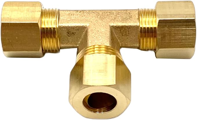 2 Pcs 3/8" Compression Tee, 3/8" OD x 3/8" OD x 3/8" OD Copper Tubing Fittings - Image 4