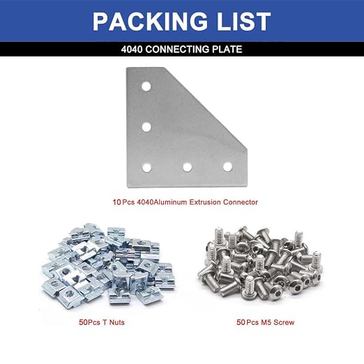 10pcs 4040 L Corner Bracket Joint Plate Connector Silver | T Slot Hardware V - Image 3