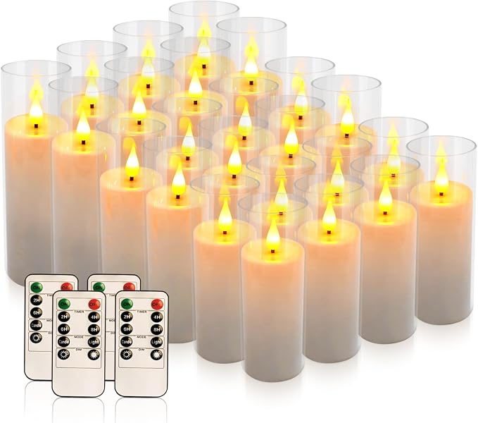 24 Pcs Acrylic LED Flameless Candles - Image 5