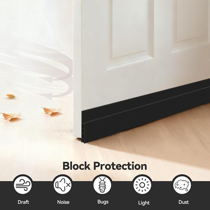 Ohuhu 118" Silicone Door Draft Stopper, - Image 3