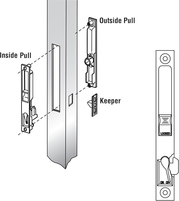 Prime-Line C 1043 Diecast Non-Keyed Patio Sliding Door Handle Set, Single Pack - Image 3