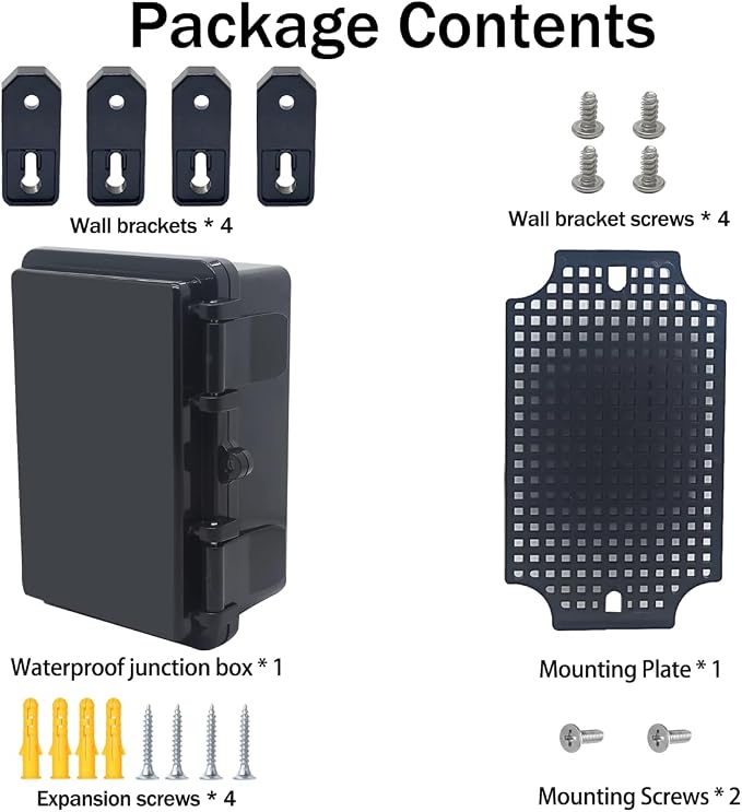 Junction Box, Hinged Black Cover IP67 Waterproof ABS Project Box - Image 7