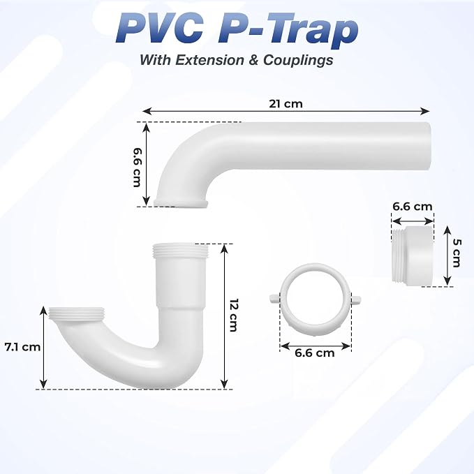 1-1/2 Inch P-Trap Kit, Polypropylene Tubular - Image 2