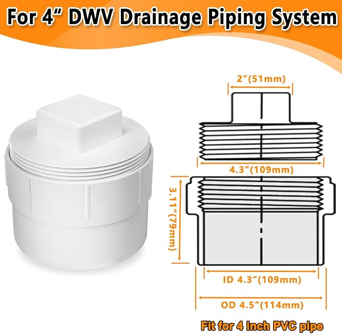 4" PVC Sewer Cleanout Adapter - Image 2