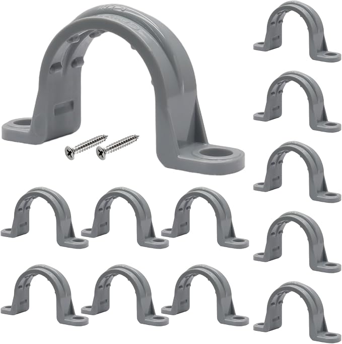 12pcs PVC Conduit Clamp 3/4 Inch Pipe Clamp | Plastic Pipe Strap Clamps - Image 2