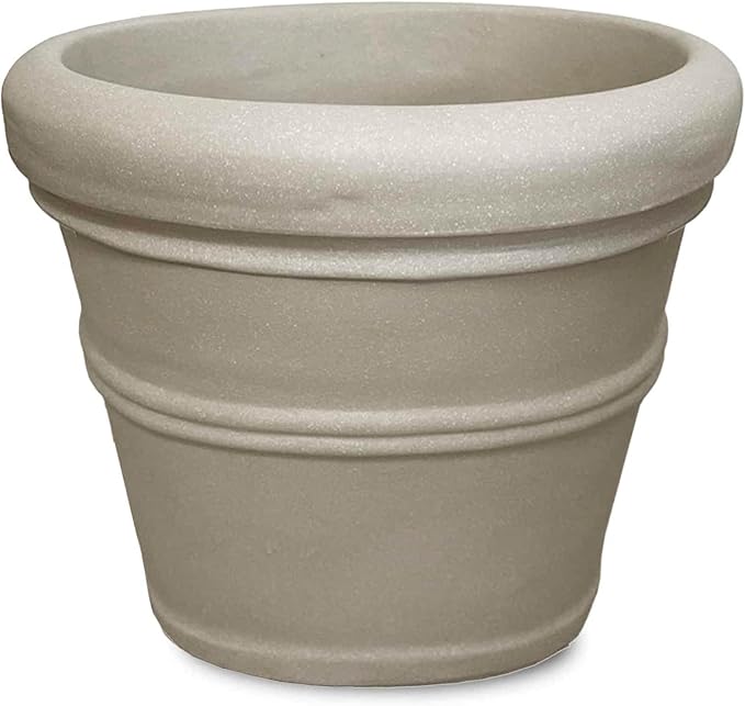 Crescent Garden Brunello Classic Rolled Rim Planter Pot, Indoor/Outdoor by CrescentGarden
