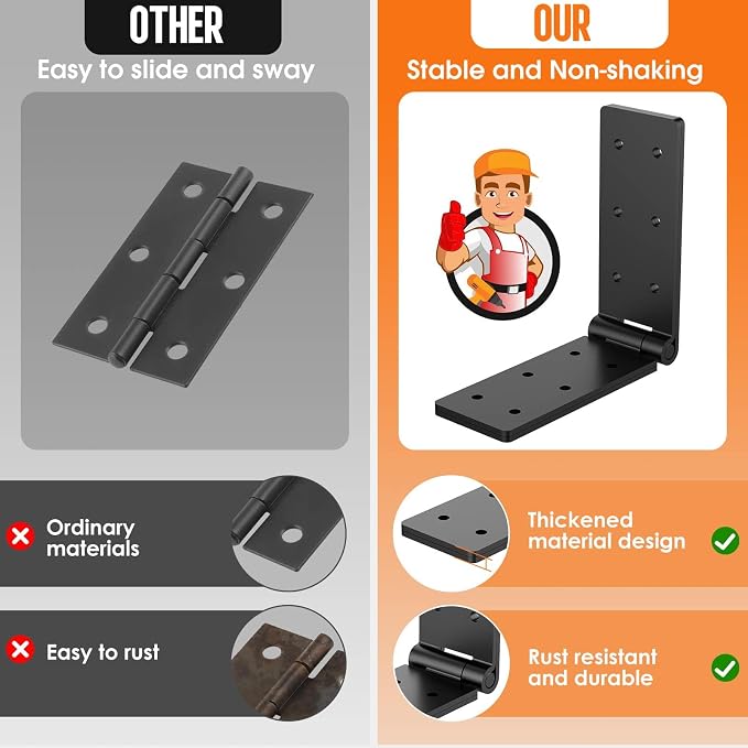 Heavy Duty Wood Door Hinges, 270° Gate Hinges - Image 5