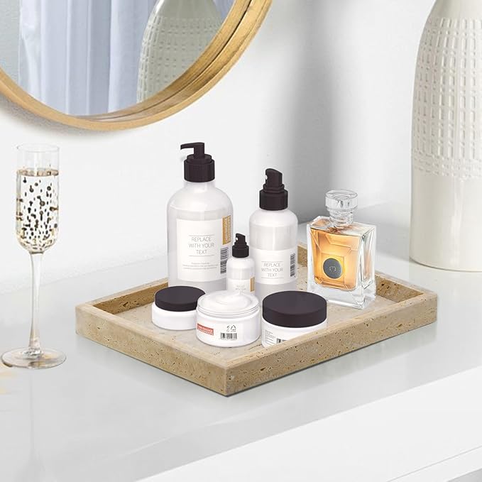 Travertine Tray, Bathroom Vanity Tray | Non-Ceramic/Non-Resin, marble perfume - Image 4