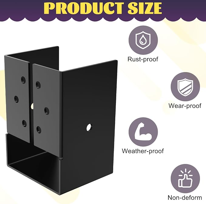 4 Pack 4"x6" Concealed Joist Hanger Bracket - Image 4