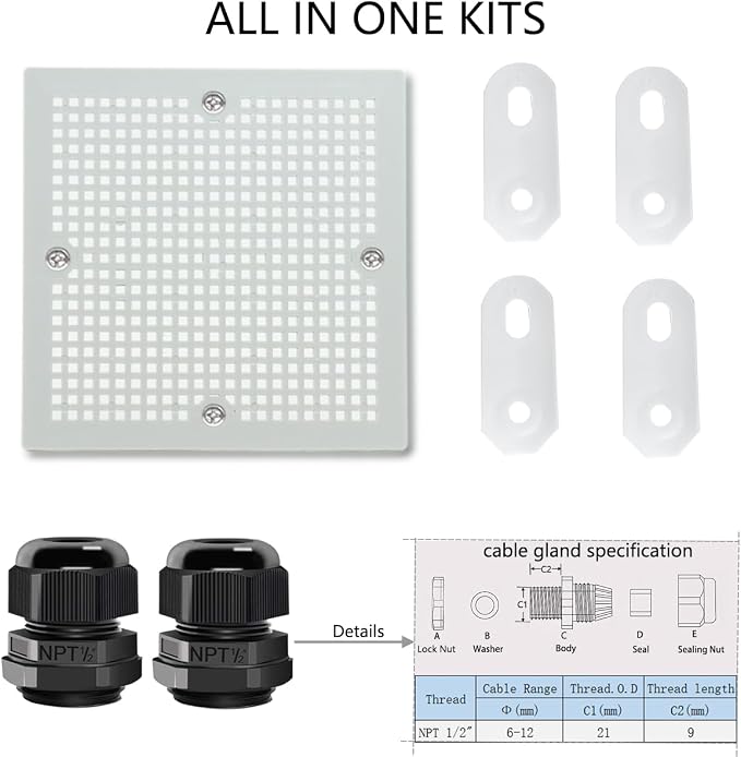 Junction Box, Hinged Cover IP67 Waterproof ABS Project Box - Image 6
