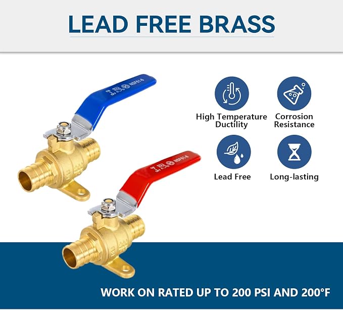 2PACK GUOFIS 3/4" PEX Crimp Full Port Ball Valve - Image 3