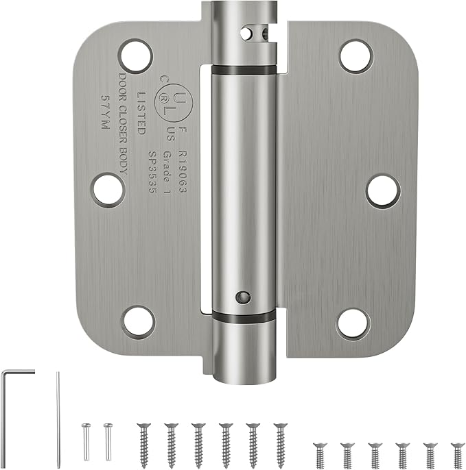 HOSOM Self Closing Door Hinges 3.5 Inch, Spring Loaded Hinges | Adjustable by HOSOM
