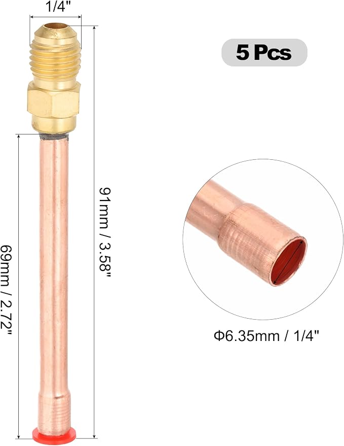 uxcell 1/4" SAE 45 Degree Brass Pipe Fitting - Image 2