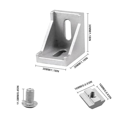 24pcs 3030 Aluminum Extrusion Corner Bracket Silver - Image 2
