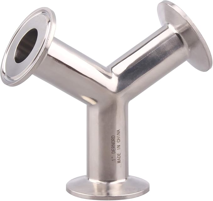 DERNORD Tri Clamp Wye Clamp End True Y Type Cross Tee Tube Stainless Steel 304 - Image 2