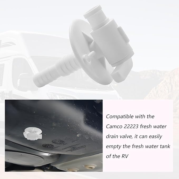 HZEL 22223 RV Water Tank Drain Valves, Dual Barbed Motorhome Water Tank Drain - Image 3