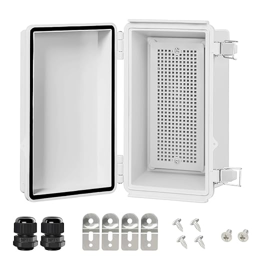 Electrical Box, IP67 Waterproof Hinged Cover Stainless Steel Latch Junction Box by LeMotech