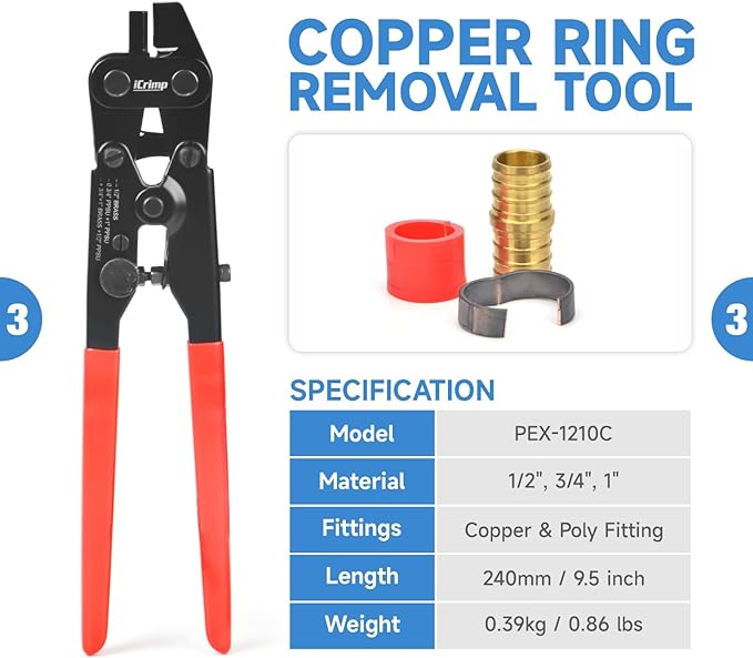 iCrimp IWS-1807CN PEX Crimping Tool Kit - Image 4