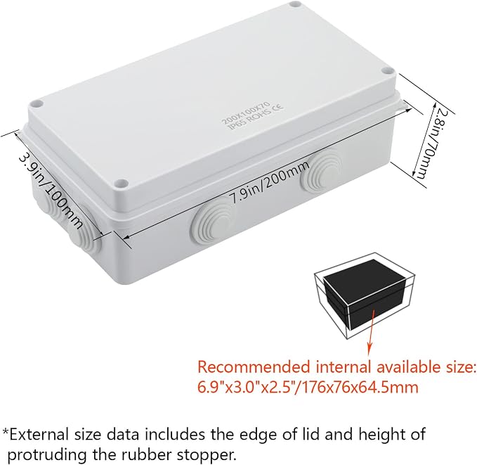 ABS Plastic Dustproof Waterproof IP65 Junction Box Universal Electrical Project - Image 2