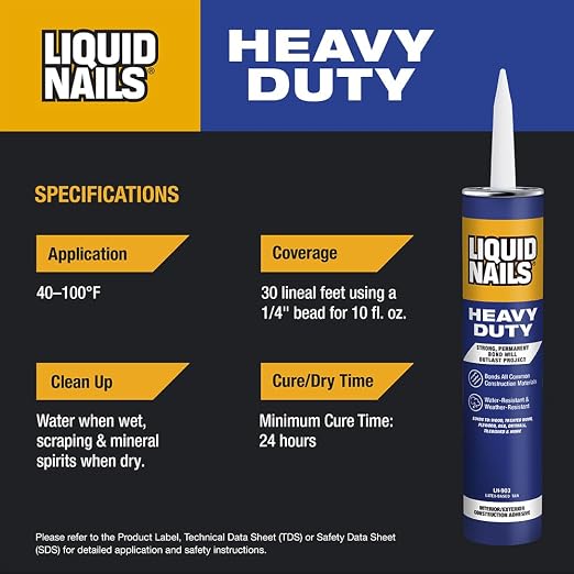 Liquid Nails 10 oz Heavy Duty Construction Adhesive | Waterproof - Image 4